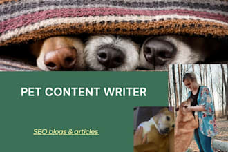 write engaging SEO pet blog posts and articles for your website
