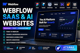 build webflow saas ai startup website animated figma to framer webflow wordpress