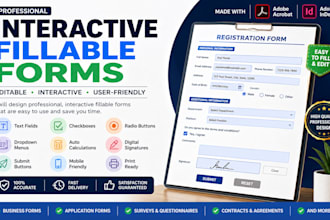 create interactive fillable PDF forms editable pdf form in acrobat or indesign