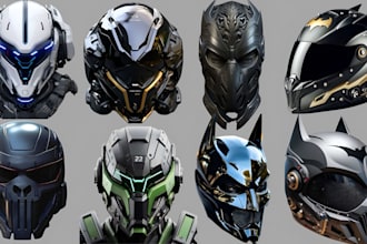 create 3d wearable helmet futuristic halo helmet cosplay mask for 3d printing
