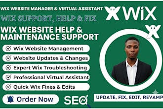 wix website manager wix virtual assistant wix website help wix support wix fix