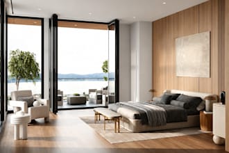 design modern bedroom space planning walk in wardrobe 3d visualization