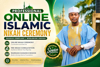 officiate professional online islamic nikah ceremony worldwide