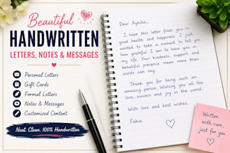 write custom handwritten letters, notes and messages