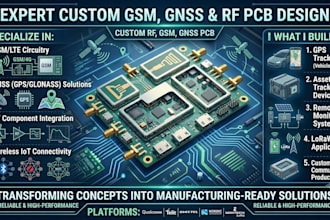 design GSM, gnss, rf pcb using sx1276, sim7600, sim868, a9g, lora,mc60