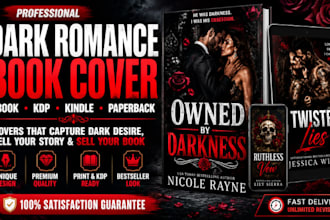 design dark romance ebook cover, KDP book cover and kindle