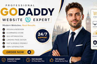 godaddy website redesign, godaddy website design, design godaddy, godaddy expert