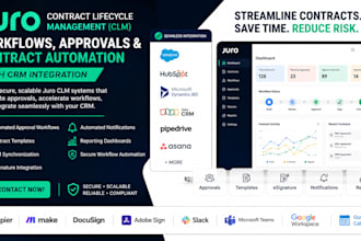 build juro clm workflows approvals contract automation system CRM integration