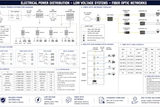 electrical power distribution low voltage systems and fiber optic networks