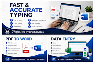 do data entry, typing and PDF conversion