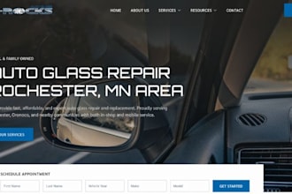 design wix auto glass website windshield repair mobile service website