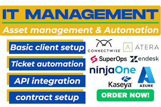 setup setup ninjaone superops halopsa syncro atera datto rmm zendesk gorgias
