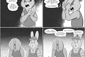 do furry comic illustration, character design, manga comic, comic furry book sty