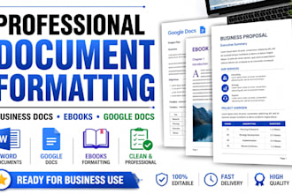 format professional business documents, ebooks and google docs