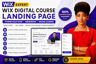 do wix digital course landing page, wix course sales page, wix design membership
