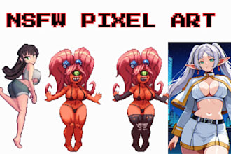 draw custom nsfw pixel art and anime character sprite assets