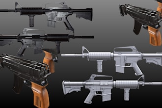 sculpt 3d cosplay weapons props 3d airsoft gun model accessory for 3d printing