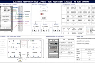 electrical network IP node layouts port assignment schedule as built drawing