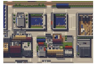 create pixel game background and environment artwork for 2d games