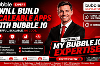 build bubble io saas, mvp web app or your no code product