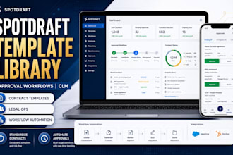 create custom spotdraft template library approval workflow series abc contract