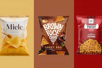 design food packaging, snack packaging, spice label and sauce label design