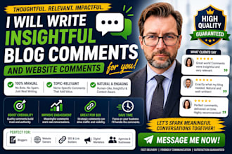 write insightful blog comments and website comments for you