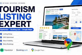 list and optimize tourism business on tripadvisor, booking com, google, airbnb