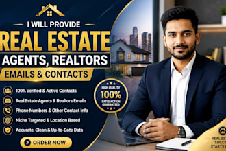 provide real estate agents, realtors emails, and contacts