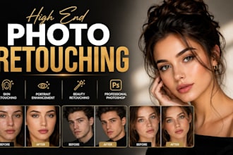 do high end photo retouching, skin retouching, protrait, baeuty in photoshop