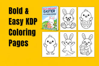 design bold and easy coloring pages for your kdp interior