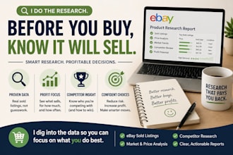 research ebay sold listings and tell you exactly whats worth selling