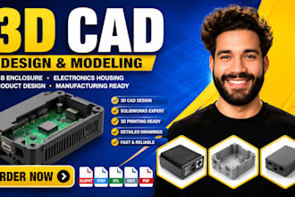 design pcb enclosure, electronics housing and 3d cad product models ready