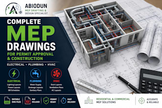 create complete mep drawings for permit approval and construction