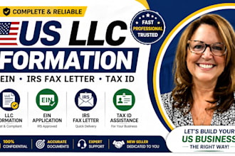 do US llc formation, ein application, tax id and irs fax letter