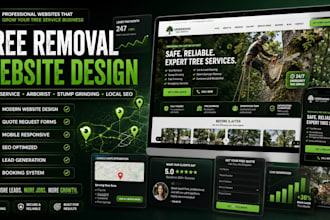 design tree care, stump grinding, tree removal, arborist and landscaping website