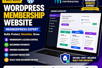 build wordpress membership and subscription website with memberpress
