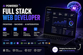 ai website development as full stack web developer, front end, backed developer