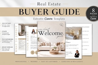 design canva real estate buyer guide, seller guide and home buying workbook