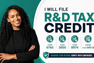 file r d tax credit form6765, 3800, 8974 and amend form 941x payroll tax credit