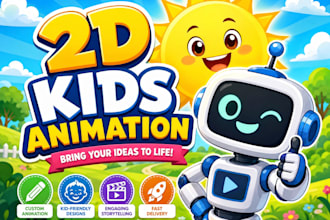 create engaging 2d kids animation, nursery rhymes, and educational videos