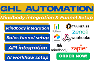 setup gohighlevel mindbody API integration zapier trainerize zenoti vagaro fresh