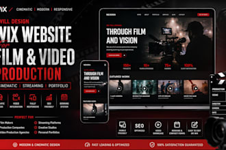 design wix website for film cinematic streaming and video production portfolio