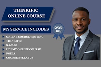 build your flawless thinkific, teachable, kajabi, podia, udemy online course