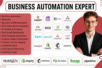 makecom shopify esty hubspot asana calendly notion botpress twillio podia slack