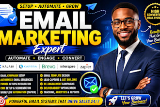 design kajabi kartra interspire email campaigns brevo zapier email marketing va
