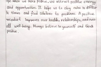 write neat and clean english handwriting manually