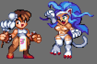 create pixel art character sprites and animation sprite sheets