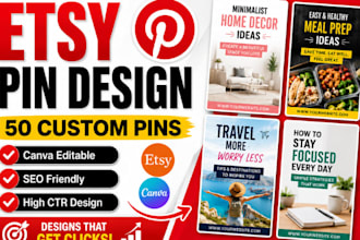 create custom canva pinterest pin design pin design for etsy digital products