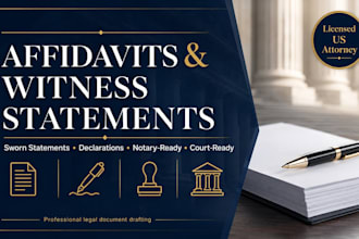 draft a professional affidavit or sworn statement as a US attorney legal letter